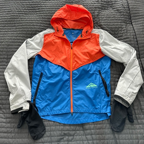 nike jacket blue and orange